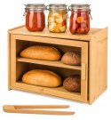 Chlebak Bambusowy dwupoziomowy 2-Piętrowy pojemnik na chleb szafka KRISBERG KS-7726