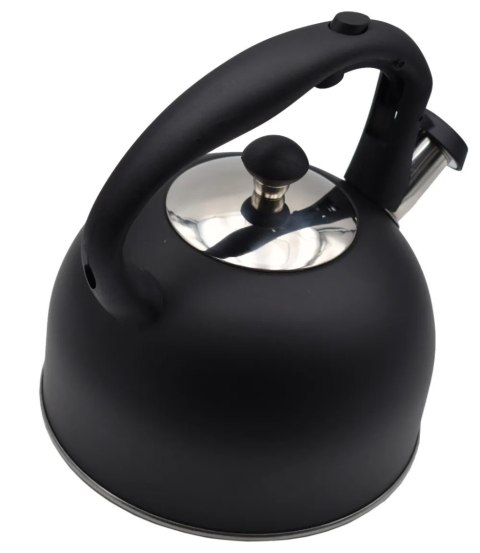 Czajnik na gaz i indukcję 2.5 L stalowy z gwizdkiem czarny BRUNBESTE BB-1336