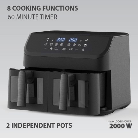 Frytownica beztłuszczowa dwukomorowa frytkownica 2000W 2 x 4.5L MAESTRO MR-758