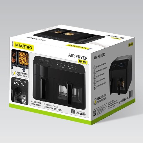 Frytownica beztłuszczowa dwukomorowa frytkownica 2400W 3.5 + 6L MAESTRO MR-760