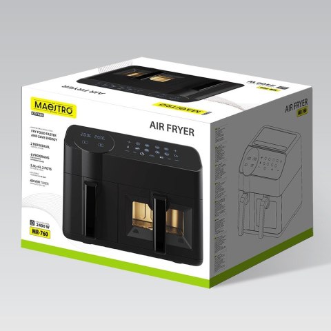 Frytownica beztłuszczowa dwukomorowa frytkownica 2400W 3.5 + 6L MAESTRO MR-760