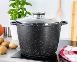 Garnek z powłoką marmurową czarny 10L 28cm wysoki indukcja gaz BRUNBESTE BB-7733