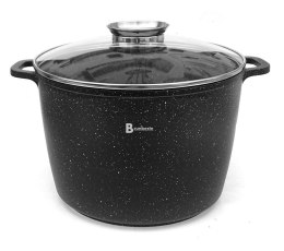 Garnek z powłoką marmurową czarny 6.2L 24cm wysoki indukcja gaz BRUNBESTE BB-7732