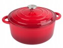 Garnek żeliwny emaliowany 24cm 4.2L Czerwony KRISBERG KS-7708