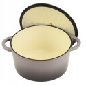 Garnek żeliwny emaliowany 24cm 4.2L Szary KRISBERG KS-7719