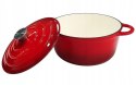 Garnek żeliwny emaliowany 26cm 4.8L Czerwony KRISBERG KS-7709