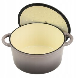 Garnek żeliwny emaliowany 26cm 4.8L Szary KRISBERG KS-7720