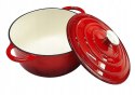 Garnek żeliwny emaliowany 28cm 5.9L Czerwony KRISBERG KS-7710