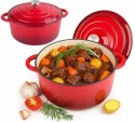 Garnek żeliwny emaliowany 28cm 5.9L Czerwony KRISBERG KS-7710