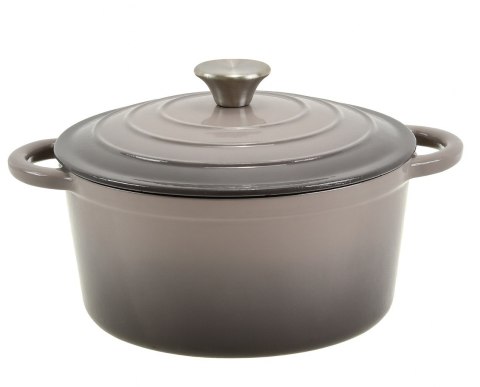 Garnek żeliwny emaliowany 28cm 5.9L Szary KRISBERG KS-7721