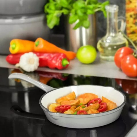 Patelnia żeliwna emaliowana Szara 25cm KRISBERG KS-7717