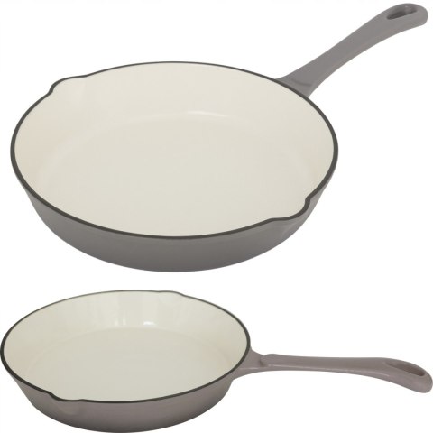 Patelnia żeliwna emaliowana Szara 25cm KRISBERG KS-7717