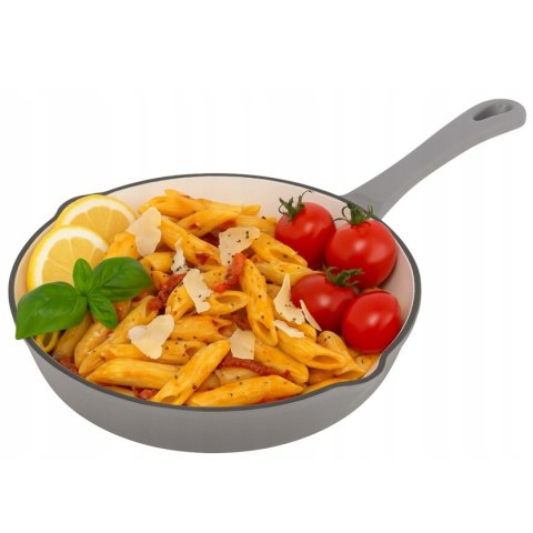 Patelnia żeliwna emaliowana Szara 25cm KRISBERG KS-7717