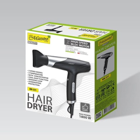 Suszarka do włosów 1800W MAESTRO MR-231