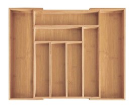 Wkład organizer do szuflady na sztućce rozsuwany 31.5-52x31x5cm BRĄZOWY KRISBERG KS-7746