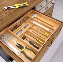 Wkład organizer do szuflady na sztućce rozsuwany 31.5-52x31x5cm BRĄZOWY KRISBERG KS-7746