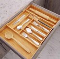 Wkład organizer do szuflady na sztućce rozsuwany 31.5-52x31x5cm BRĄZOWY KRISBERG KS-7746