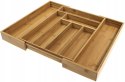 Wkład organizer do szuflady na sztućce rozsuwany 31.5-52x31x5cm BRĄZOWY KRISBERG KS-7746