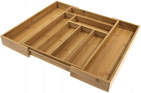 Wkład organizer do szuflady na sztućce rozsuwany 31.5-52x31x5cm BRĄZOWY KRISBERG KS-7746