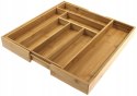 Wkład organizer do szuflady na sztućce rozsuwany 31.5-52x31x5cm BRĄZOWY KRISBERG KS-7746