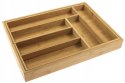 Wkład organizer do szuflady na sztućce rozsuwany 31.5-52x31x5cm BRĄZOWY KRISBERG KS-7746
