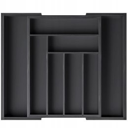 Wkład organizer do szuflady na sztućce rozsuwany 31.5-52x43x5cm CZARNY KRISBERG KS-7730