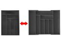 Wkład organizer do szuflady na sztućce rozsuwany 31.5-52x43x5cm CZARNY KRISBERG KS-7730