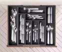 Wkład organizer do szuflady na sztućce rozsuwany 31.5-52x43x5cm CZARNY KRISBERG KS-7730