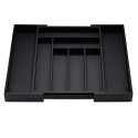 Wkład organizer do szuflady na sztućce rozsuwany 31.5-52x43x5cm CZARNY KRISBERG KS-7730