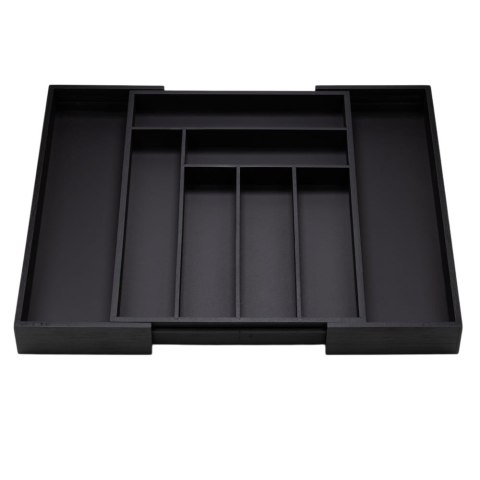 Wkład organizer do szuflady na sztućce rozsuwany 31.5-52x43x5cm CZARNY KRISBERG KS-7730