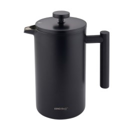 Zaparzacz do herbaty kawy French Press 1.0L, podwójne ścianki, drewniany uchwyt KINGHOFF KH-1996