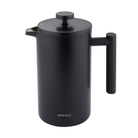 Zaparzacz do herbaty kawy French Press 1.0L, podwójne ścianki, drewniany uchwyt KINGHOFF KH-1996
