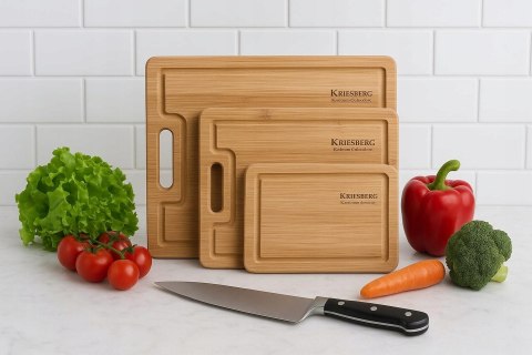Zestaw 3 Desek bambusowych do Krojenia KRISBERG KS-7731
