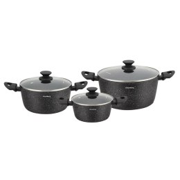 Zestaw garnków marmurowych 3-częściowy 6 ele. nieprzywierające, indukcja, gaz , KLAUSBERG KB-7960