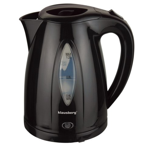Czajnik elektryczny 1,2 L, czarny, szybkie gotowanie, KLAUSBERG KB-9001