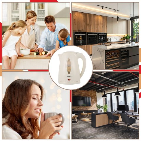 Czajnik elektryczny 1,2 L, kremowy, LED, szybkie gotowanie, KLAUSBERG KB-9002