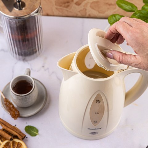 Czajnik elektryczny 1,2 L, kremowy, LED, szybkie gotowanie, KLAUSBERG KB-9002