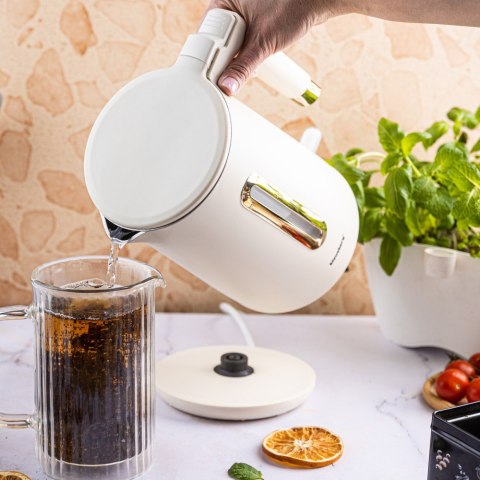 Czajnik elektryczny, 1,7 L, kremowy stal 304, KLAUSBERG KB-9004