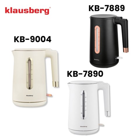 Czajnik elektryczny, 1,7 L, kremowy stal 304, KLAUSBERG KB-9004