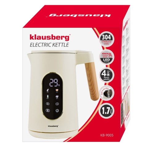 Czajnik elektryczny, 1,7L, LED dotykowy, regulacja temperatury, KLAUSBERG KB-9005