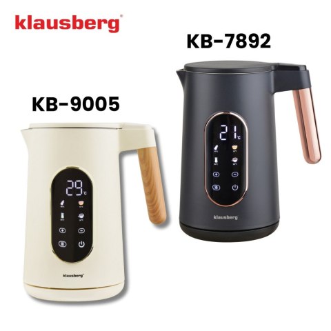 Czajnik elektryczny, 1,7L, LED dotykowy, regulacja temperatury, KLAUSBERG KB-9005