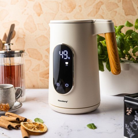 Czajnik elektryczny, 1,7L, LED dotykowy, regulacja temperatury, KLAUSBERG KB-9005