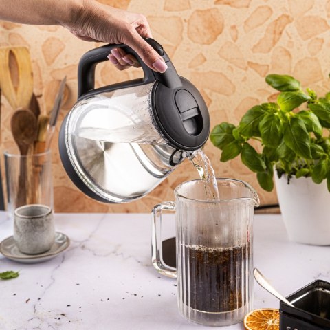 Czajnik elektryczny, szklany, 1,2 L, LED, KLAUSBERG KB-9003