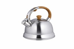 Czajnik na gaz stalowy z gwizdkiem duży 2.7L indukcja srebrny BRUNBESTE BB-2426