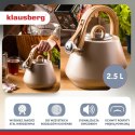 Czajnik stalowy z gwizdkiem 2,5 L beżowy, indukcja, KLAUSBERG KB-7950