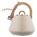 Czajnik stalowy z gwizdkiem 2,5 L beżowy, indukcja, KLAUSBERG KB-7950