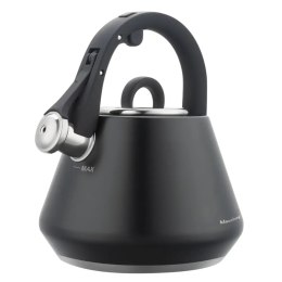 Czajnik stalowy z gwizdkiem 2,5 L czarny mat, KLAUSBERG KB-7948