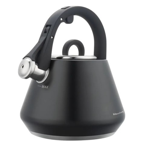 Czajnik stalowy z gwizdkiem 2,5 L czarny mat, KLAUSBERG KB-7948