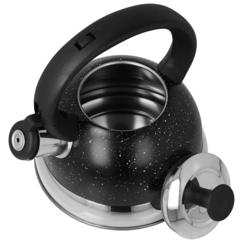 Czajnik stalowy z gwizdkiem tradycyjny na indukcję 2.5L czarny marmurek BRUNBESTE BB-2393