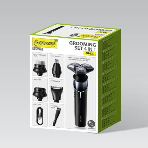 Golarka 5w1 trymer do nosa włosów do golenia USB-C zestaw MAESTRO MR-675